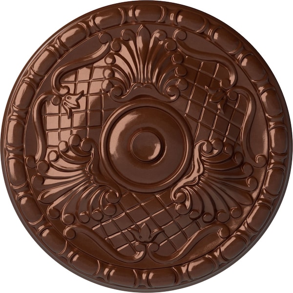 Ekena Millwork Amelia Ceiling Medallion (Fits Canopies up to 4 1/8"), Hand-Painted Copper Penny, 15 3/4"OD x 5/8"P CM16AMCPS - main